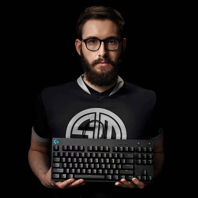 Teclado Logitech G PRO RGB Lightsync GX Blue Clicky Preto (US) image number 1