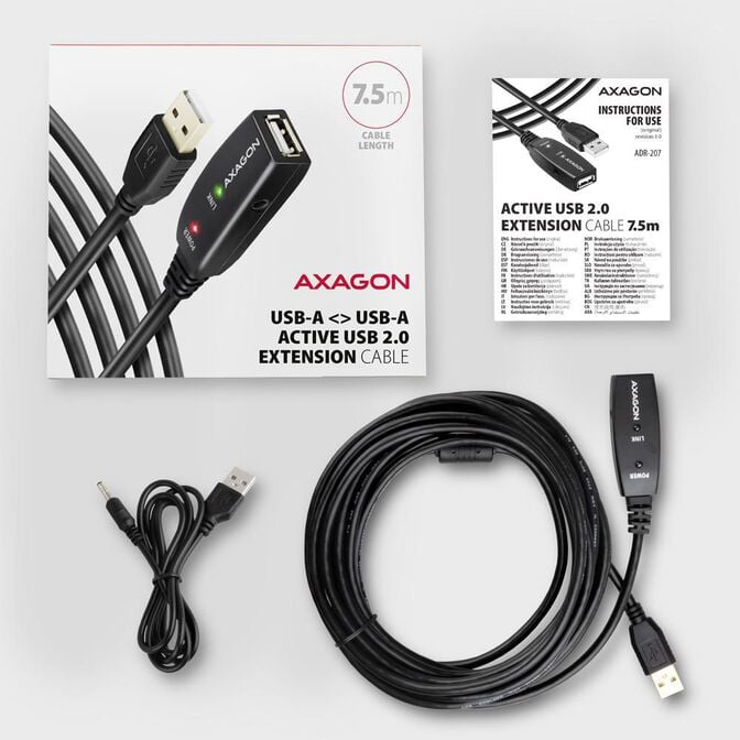 Cabo Extens&atilde;o AXAGON ADR-207 Activo USB, USB 2.0, USB-A para USB-A - 7.5m image number 6