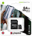 Cart&atilde;o Kingston Canvas Select Plus MicroSDHC UHS-I A1 64GB image number null