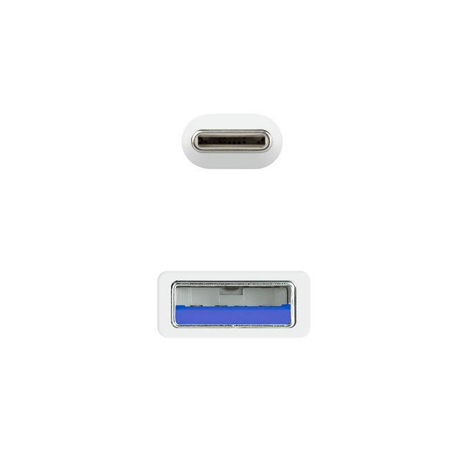 Cabo USB 3.1 Gen2 10Gbps 3A Nanocable USB-C/M > USB-A/M 2 M Branco image number 3