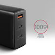 Carregador de parede AXAGON ACU-DPQ100, 3 portas (USB + USB-C duplo), PD3.0/QC4+/PPS/Apple, 100 W, Preto image number null