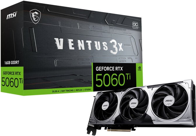Gr&aacute;fica MSI GeForce&reg; RTX 5060 Ti VENTUS 3X OC 16GB GDDR7 DLSS4 image number 0