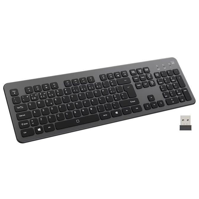 Teclado Ewent EW3297 Illuminated Wireless Multimode Bluetooth/2.4Ghz Wireless PT Preto image number 0