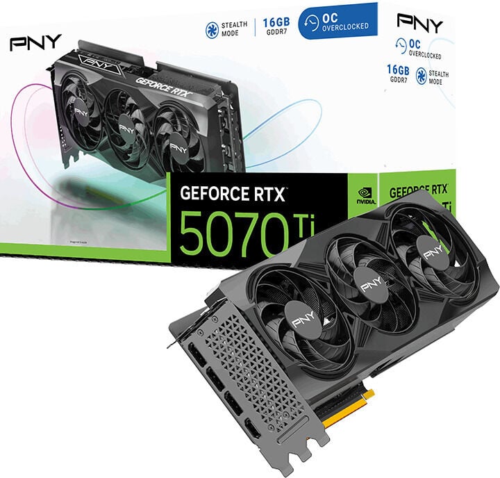 Gr&aacute;fica PNY GeForce&reg; RTX 5070 Ti Gaming Triple Fan OC 16GB GDDR7 DLSS4