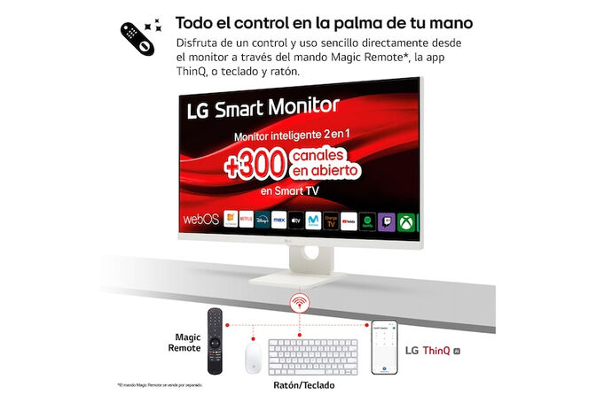 Monitor Smart LG MyView 27" 27U731SA IPS 4K 60Hz 5ms c/ webOS - Branco image number 6
