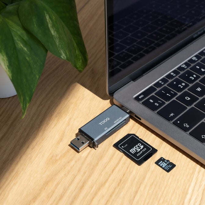 Leitor Cart&otilde;es Tooq USB3.0&nbsp; (USB-C+USB-A), SD/TF, Cinza image number 5