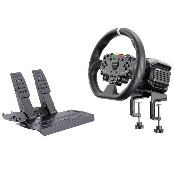 Conjunto MOZA Racing R5 Pro ( Base Volante Direct Drive R5 Pro + Volante ES + Pedais SR-P Lite2 + Suporte de Mesa R5) image number 1