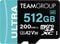 Cart&atilde;o Team Group Ultra MicroSDXC UHS-I U3 A2 V30 512GB