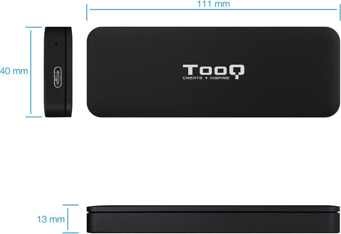 Caixa SSD Tooq M.2 NVME USB 3.1 Gen 2 Preto image number 2