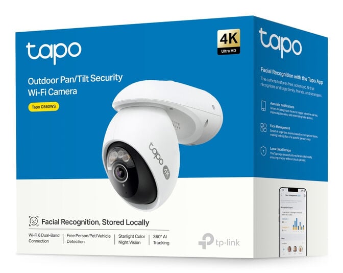 C&acirc;mara de Seguran&ccedil;a TP-Link Tapo TC46 4K Outdoor IP66 Pan/Tilt Security Wi-Fi image number 1