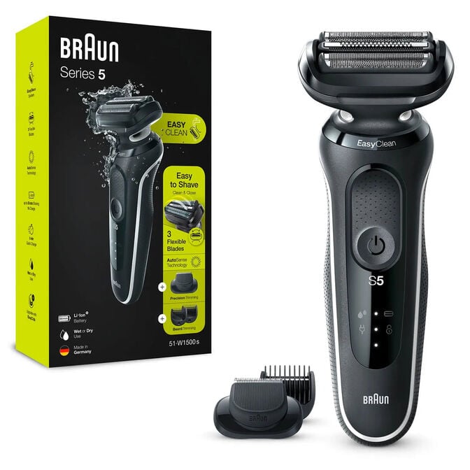 M&aacute;quina de Barbear Braun Series 5 51-W1500s Preto image number 0