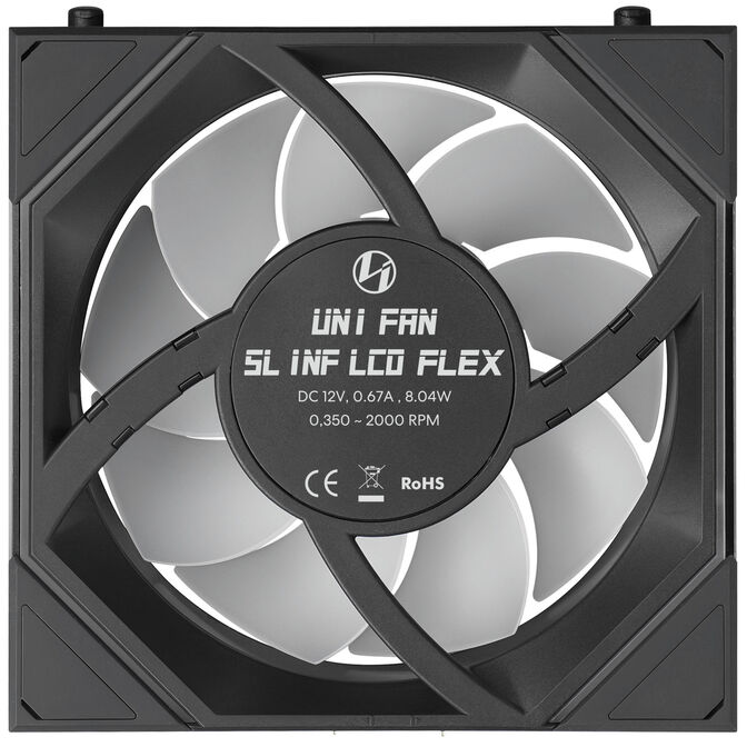 Ventoinha Lian Li UNI FAN SL120 LCD Infinity FLEX Wireless Reverse Blade Preto 120mm image number 5