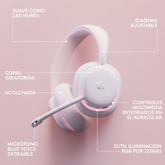 Headset Logitech G735 RGB Lightspeed Wireless Branco image number 6
