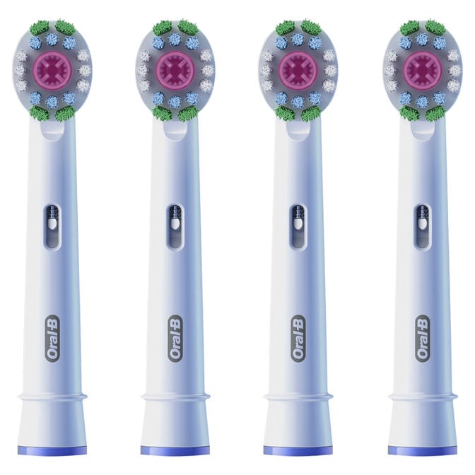 Recargas para Escova de Dentes El&eacute;trica Oral-B Pro 3D White Pack 4 Unidades Branco image number 0