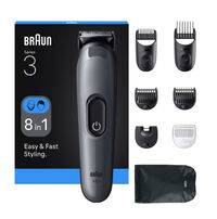 Aparador de Barba Braun Series 3 All-In-One Style Kit AIO3540 Cinzento 8-em-1