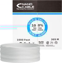 Bobine de Rede Nanocable RJ45 UTP CAT.5E AWG24 R&iacute;gido 305 M Cinzento