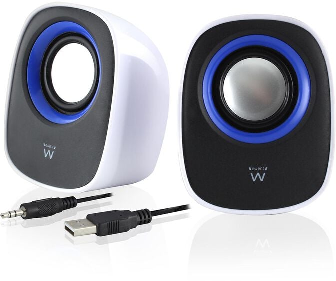 Colunas Ewent Est&eacute;reo 2.0 5W RMS Brancas image number 2