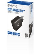 Carregador Ewent EW1330 USB-C/USB-A GaN Fast Charger 65W Preto image number null