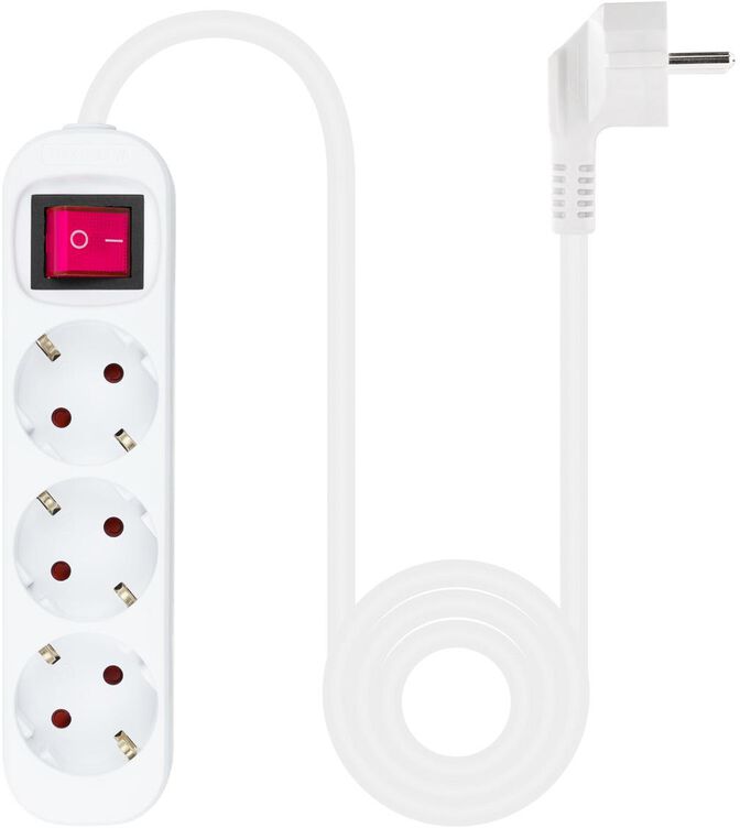 R&eacute;gua Nanocable 3 Tomadas c/ switch 1.4 M Branco image number 1