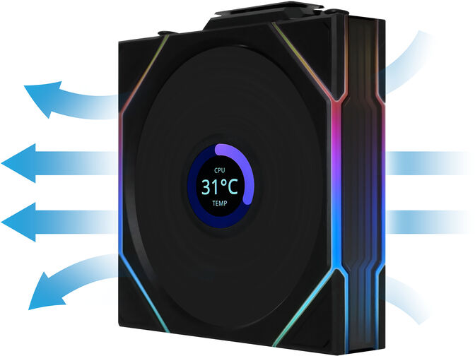 Ventoinha Lian Li UNI FAN TL120 LCD Wireless RGB Reverse PWM Preto 120mm image number 5