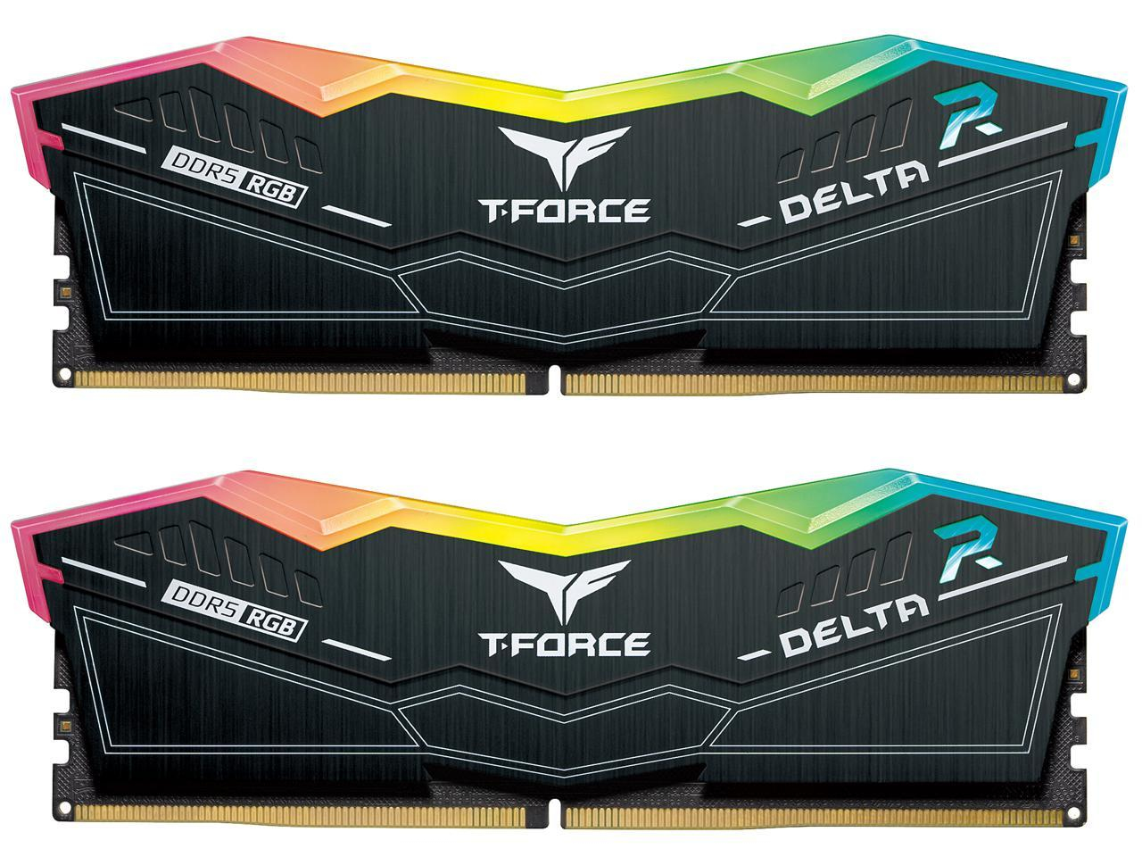 メモリー DDR5 32GB (16GBx2) 7200MT/s CL34 Team Group Kit 32GB (2 x 16GB) DDR5 7200MHz Delta RGB Preto CL34