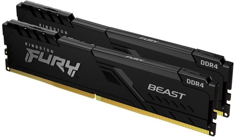 Kingston Kit 16GB (2 x 8GB) DDR4 3200MHz FURY Beast Preto 1R CL16