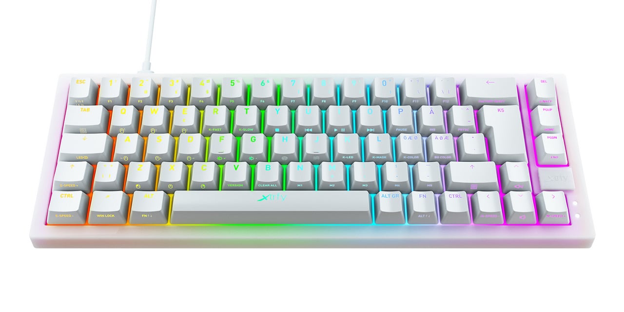 Teclado Mecânico Cherry Xtrfy K5 Branco Compact RGB Gaming Hot