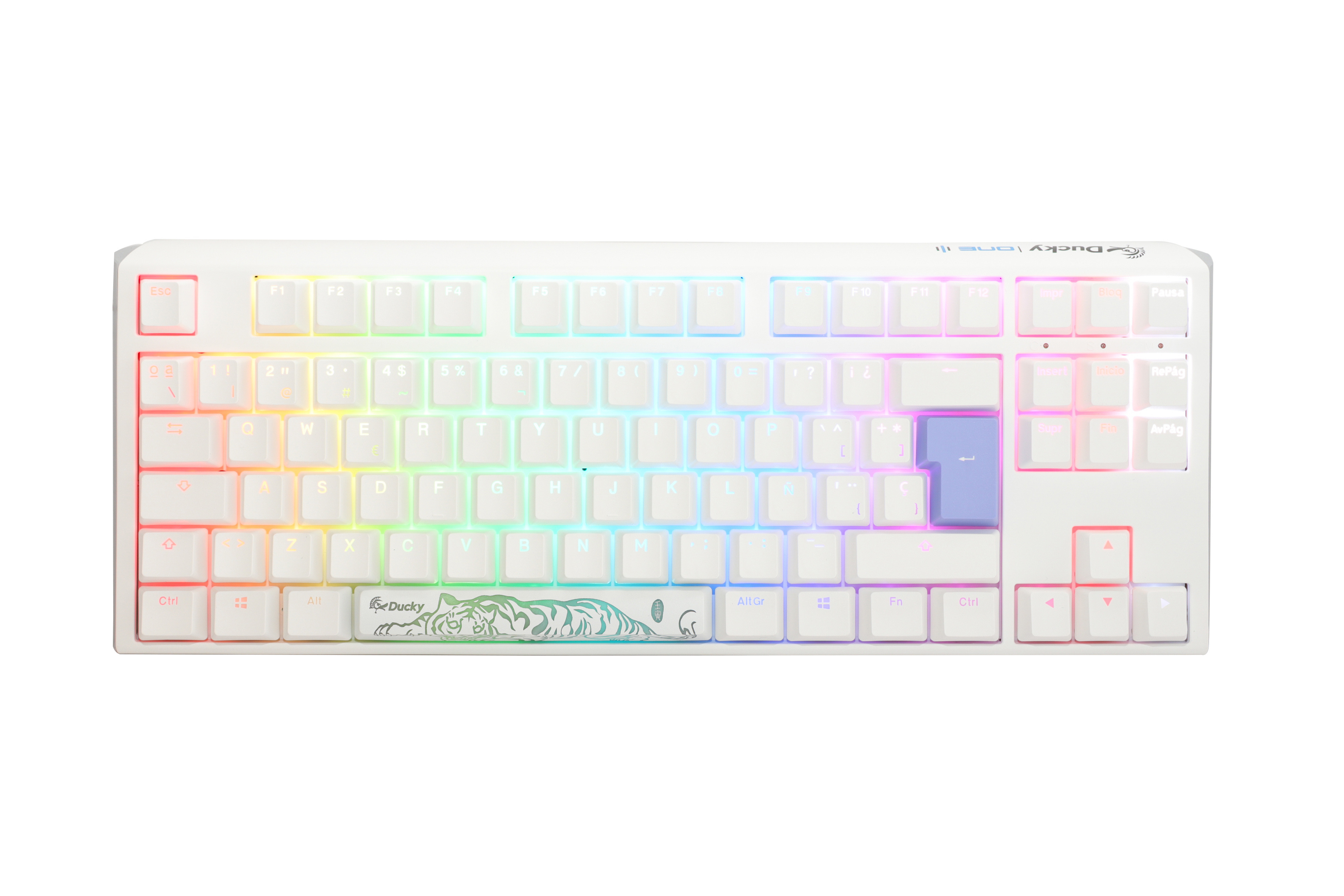 Teclado Mecánico Ducky ONE 3 Classic TKL Pure White RGB MX-Silver (ES)