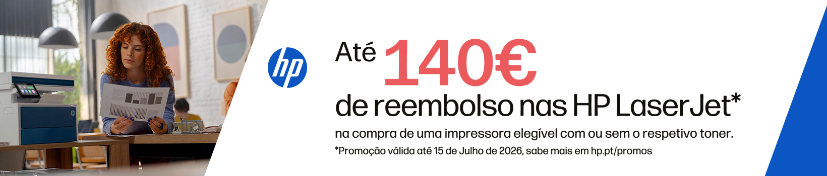 Até 140€ de reembolso nas HP LaserJet selecionadas