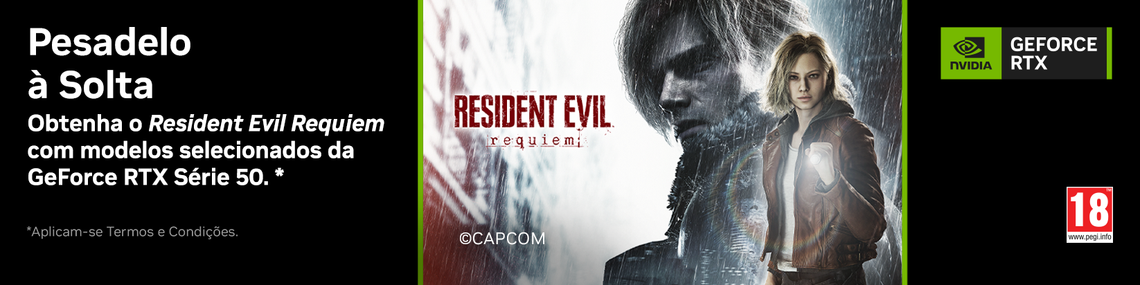 Compre uma GeForce RTX Série 50 selecionada e receba Resident Evil Requiem