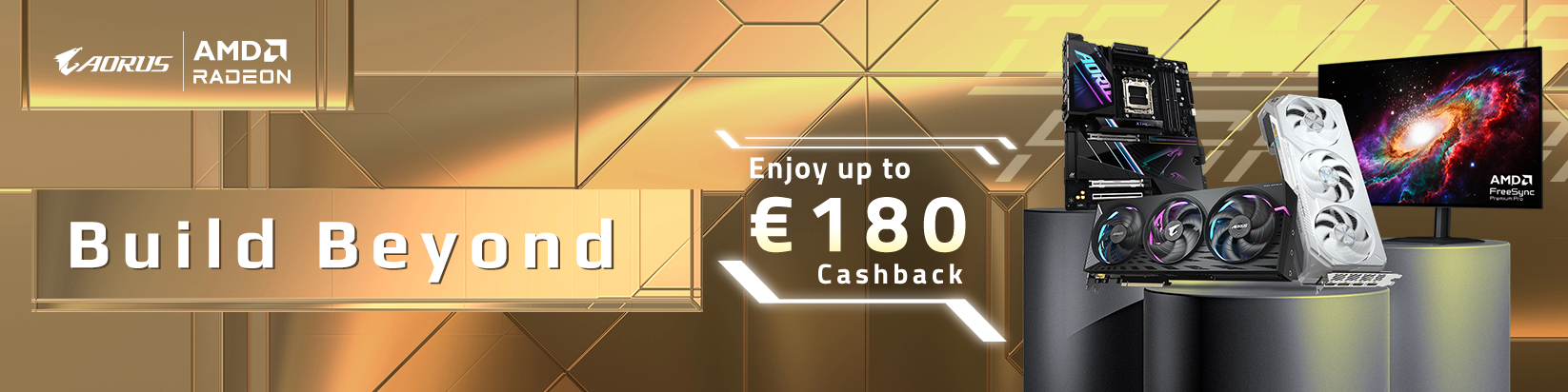 Compre produtos GIGABYTE elegíveis e receba até 180€ de reembolso! Compre produtos GIGABYTE elegíveis e receba até 180€ de reembolso!