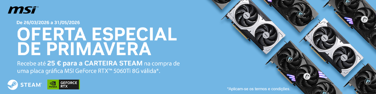 MSI - Oferta Steam Code na compra de MSI GeForce RTX™ 5060 Ti 8GB